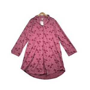 New Nautica Floral Print Button Down Night Gown size XL‎